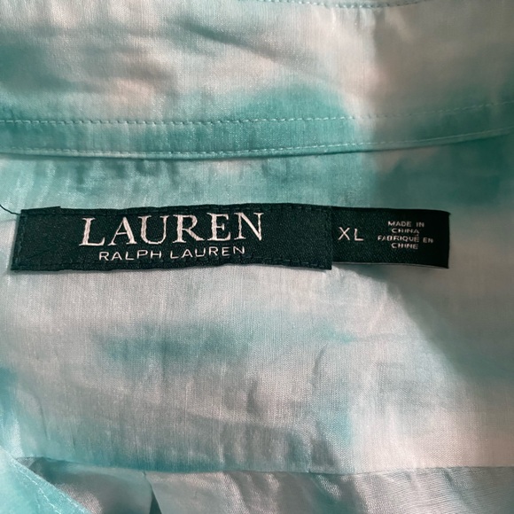 Lauren Ralph Lauren Silk Blend Tie Dye Button Up Size XL - Picture 11 of 13